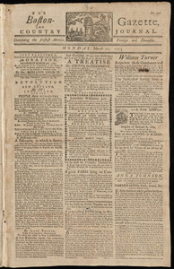 The Boston-Gazette, and Country Journal, 22 March 1773