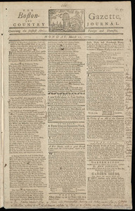 The Boston-Gazette, and Country Journal, 21 March 1774