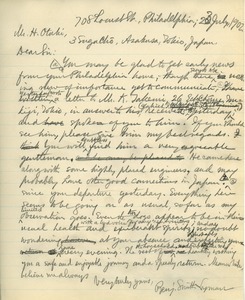 Letter from Benjamin Smith Lyman to Harumasu Otaki