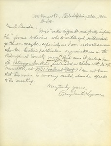 Letter from Benjamin Smith Lyman to Michael Carraher