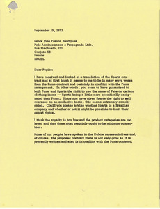 Letter from Mark H. McCormack to Jose Fornos Rodrigues