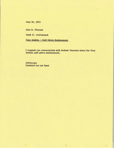 Memorandum from Mark H. McCormack to John B. Titcomb