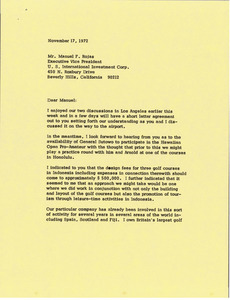 Letter from Mark H. McCormack to Manuel F. Rojas