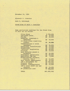 Memorandum from Mark H. McCormack to Alastair J. Johnston