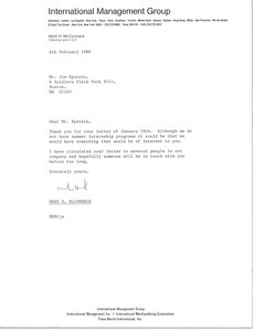 Letter from Mark H. McCormack to Jim Epstein