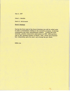 Memorandum from Mark H. McCormack to John L. Macklin