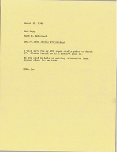 Memorandum from Mark H. McCormack to Bob Happ