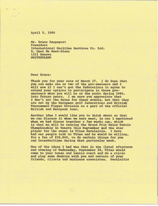 Letter from Mark H. McCormack to Bruce Rappaport