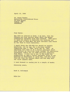 Letter from Mark H. McCormack to Kerry Packer