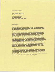 Letter from Mark H. McCormack to David J. Mahoney