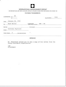 Fax from Gretchen Mayfield to Mark Reiter