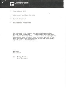 Memorandum from Mark H. McCormack to Jim Bukata and Buzz Hornett