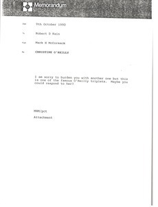 Memorandum from Mark H. McCoramck to Robert D. Kain