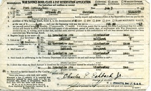 War savings bond, class A pay reservation application