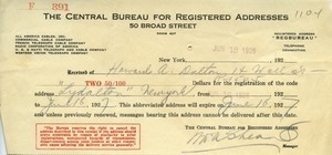 Address registry confirmation to Howard A. Dalton