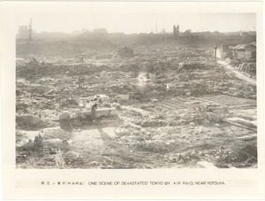 One scene of devastated Tokyo by air raid
