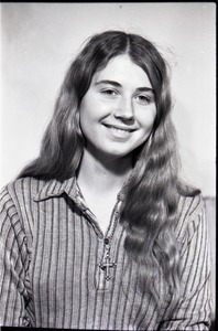 Half-length studio portrait of Irene White