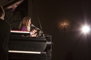 Dar Williams, performing at the First Congregational Church in Wellfleet, accompanied by Bryn Roberts on piano