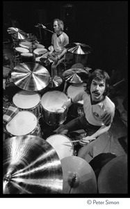 Bill Kreutzman (top) and Mickey Hart, drummers for the Grateful Dead at their kit