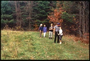 Nina Keller, Dan Keller and family on walk in Wendell, Massachusetts