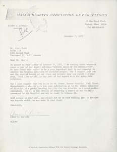 Letter from Elmer C. Bartels to Alex Clark
