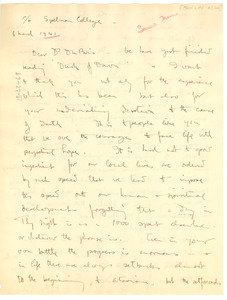 Letter from H. S. Ede to W. E. B. Du Bois