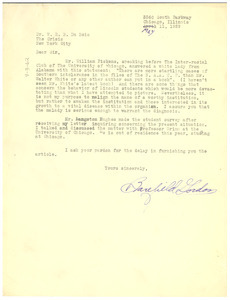 Letter from Barefield Gordon to W. E. B. Du Bois