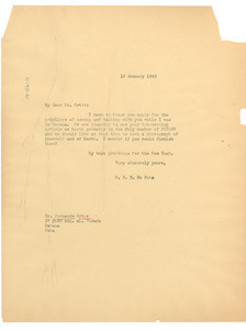 Letter from W. E. B. Du Bois to Fernando Ortiz