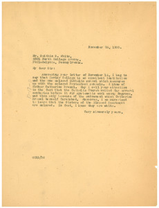 Letter from W. E. B. Du Bois to Swithin S. White
