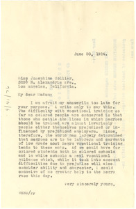 Letter from W. E. B. Du Bois to Josephine Collier