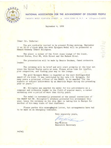 Letter from National Association for the Advancement of Colored People to W. E. B. Du Bois