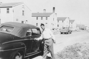 Unidentified cadet in street clothes at Lowry ROTC summer camp