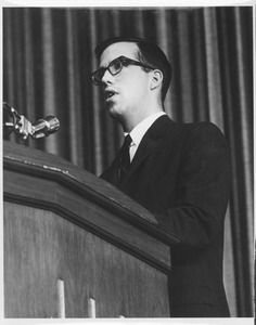 Unidentified speaker at the Centennial Honors Day convocation