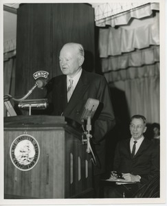 Herbert Hoover speaking at podium