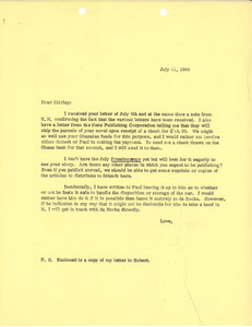 letter from Bernard Jaffe to Shirley Graham Du Bois