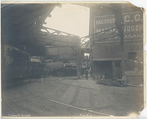 Dudley Street accident, view below tracks of wreckage