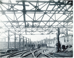 Progress on steel erection, Sullivan Square Station (reconstruction)