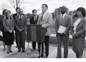 Mayor Raymond L. Flynn speaking at an event