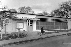 Front entrance of the Egleston Branch of the Boston Public Library