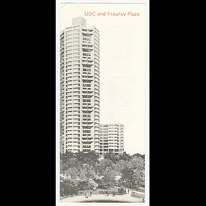 Brochure for New York State Urban Development Corporation (UDC) and Frawley Plaza