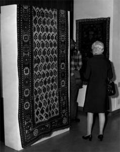 Janet Letts at the Exhibition of "Ancient & Oriental Rugs"