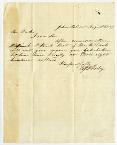 Letters by C. J. Whaley, Johns Island, South Carolina, to Ziba Oakes