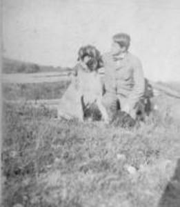 Zeta Psi member and dog, 1897