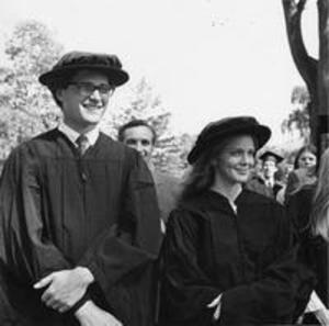 Male and female student marshals, 1971