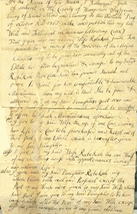 Will of Nathanael Smith, October 30, 1765