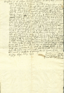 Tax warrant for Hadley Third Precinct, February 14, 1753