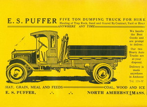 Advertisement for trucking business of Edward S. Puffer