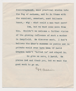 Letter to David Grayson, April 27, 1916