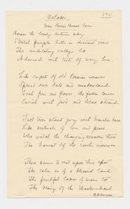 Ruth Burgess handwritten poem