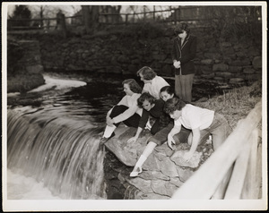 Howard Seminary for Women - Students at town park waterfall